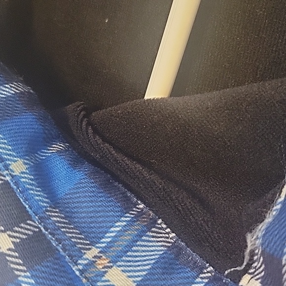 Plaid Blue Men's 3xl fleece lined shacket jacket warm cozy sherpa - Picture 3 of 6